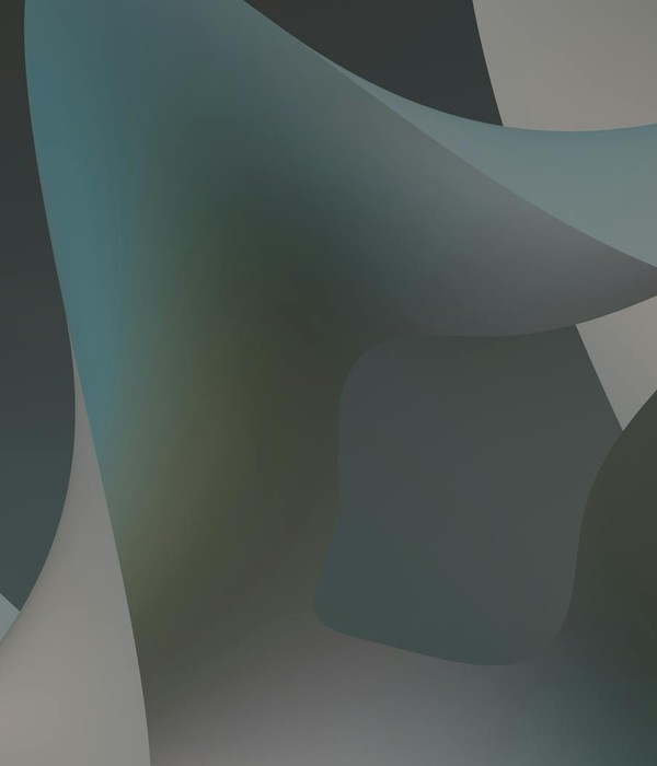 Abstract composition with smooth, curved shapes in a modern art style using muted tones.
