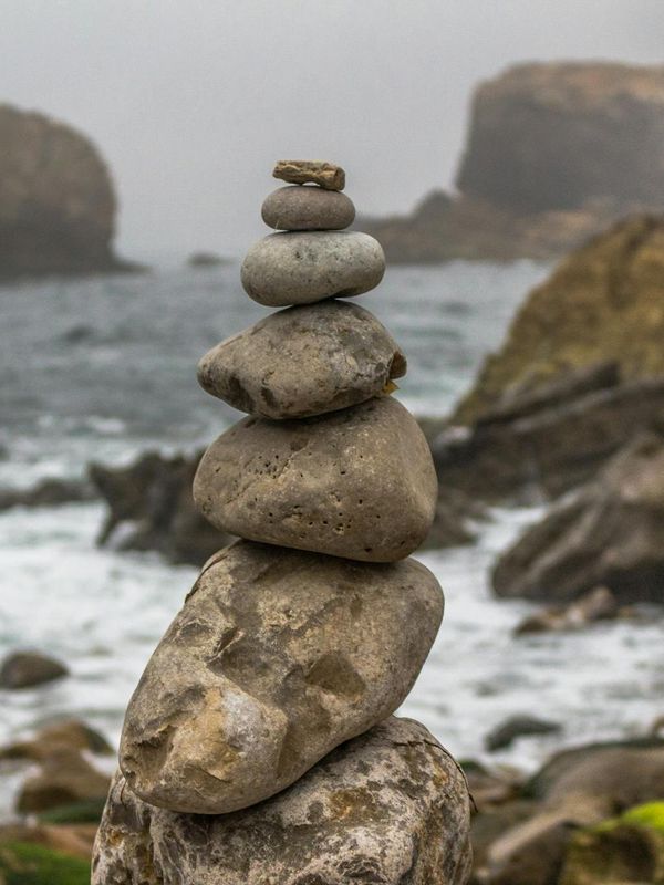 Stacked stones representing balance and stability